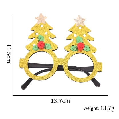 5Pcs / Set Adults Kids Christmas Glasses Xmas Tree Hat Plastic Eyeglasses Party Supply