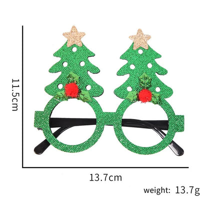5Pcs / Set Adults Kids Christmas Glasses Xmas Tree Hat Plastic Eyeglasses Party Supply