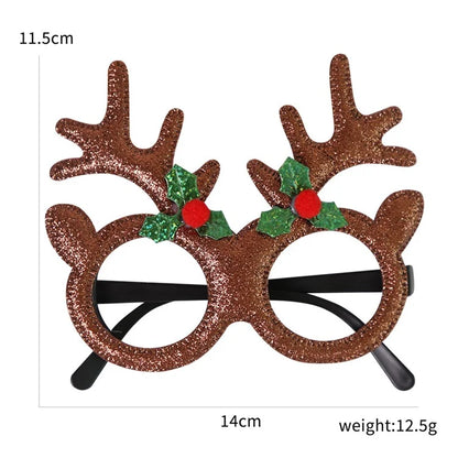 5Pcs / Set Adults Kids Christmas Glasses Xmas Tree Hat Plastic Eyeglasses Party Supply
