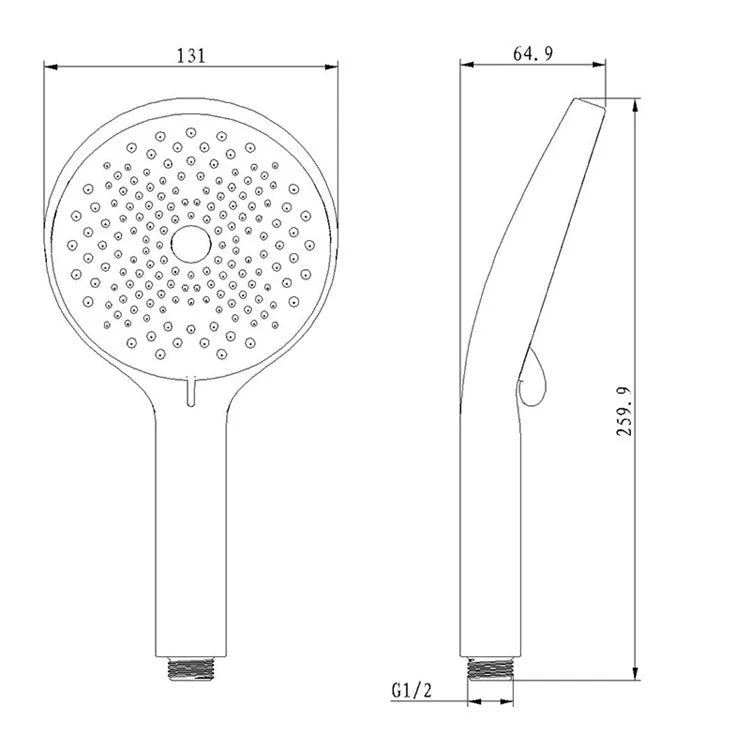 High Pressure Electroplating Finished ABS Rainfall Rain Showerhead Handheld Shower Head