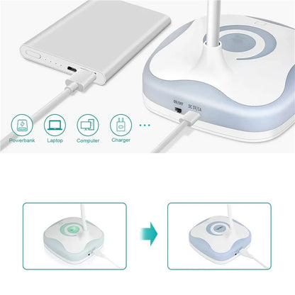 ST-8016F USB Charging Touch Control Desk Lamp Dimmable Night Reading Light with 3 Brightness Modes