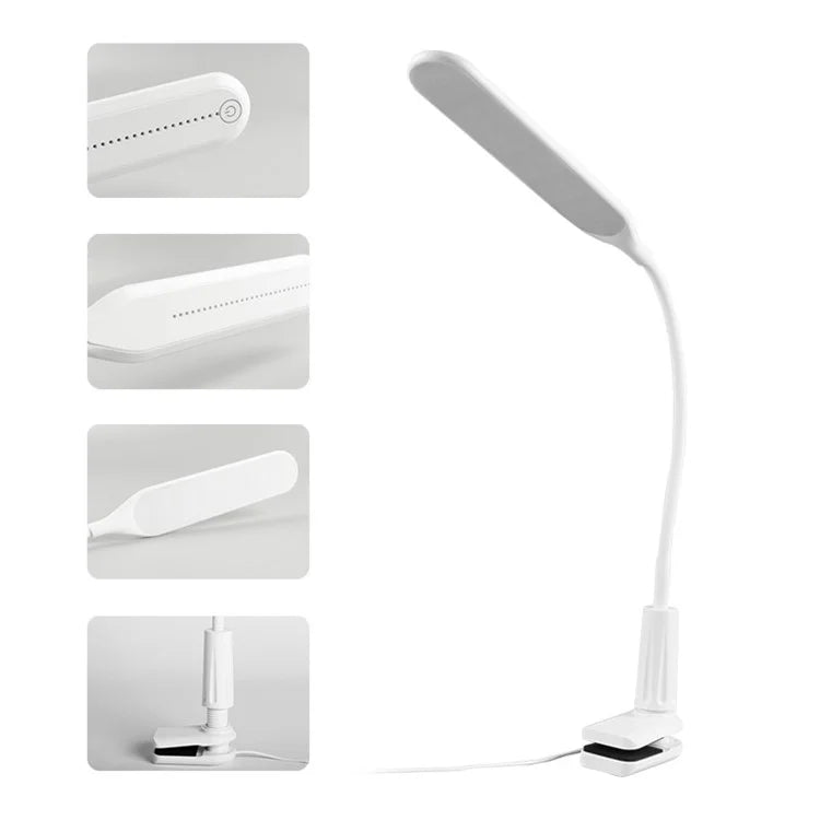 ST-8029 USB Powered Clip-on LED Reading Light Stepless Dimming Touch Control Table Lamp