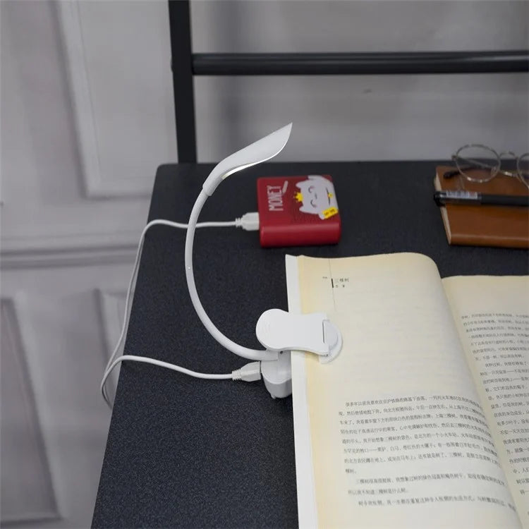 ST-8026 Clip Design LED Light 3 Color Temperature Dormitory Rechargeable Reading Lamp
