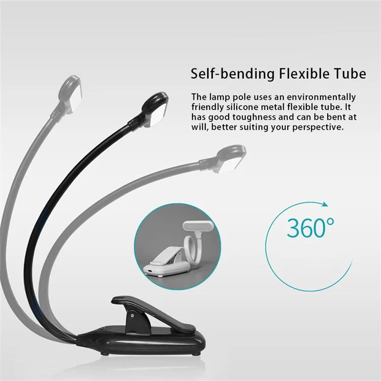 ST-8021 3 Color Temperature Clip-on LED Light Home Dormitory USB Charging Reading Lamp