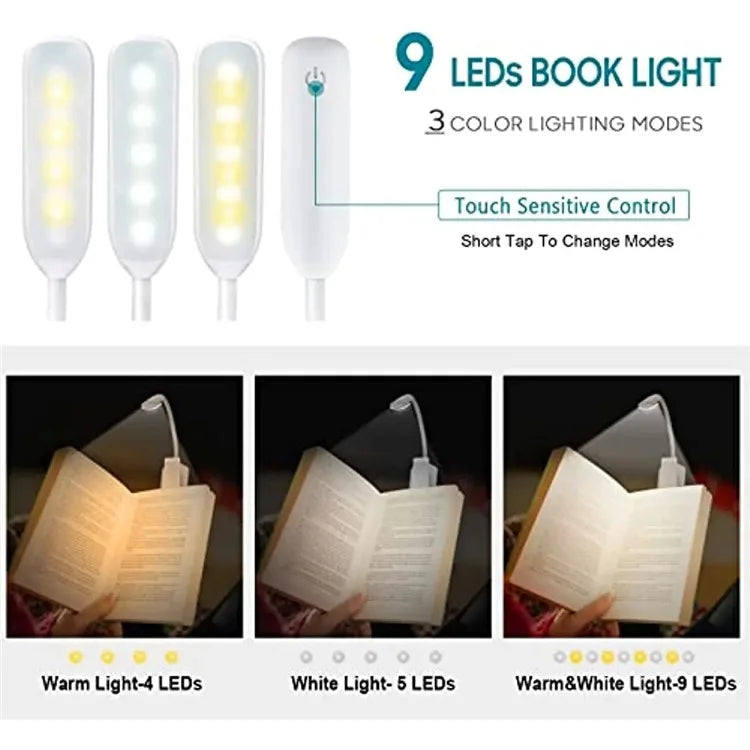 ST-8027 Adjustable Hose Clip-on LED Light 3 Color Temperature Rechargeable Lamp with Power Indicator