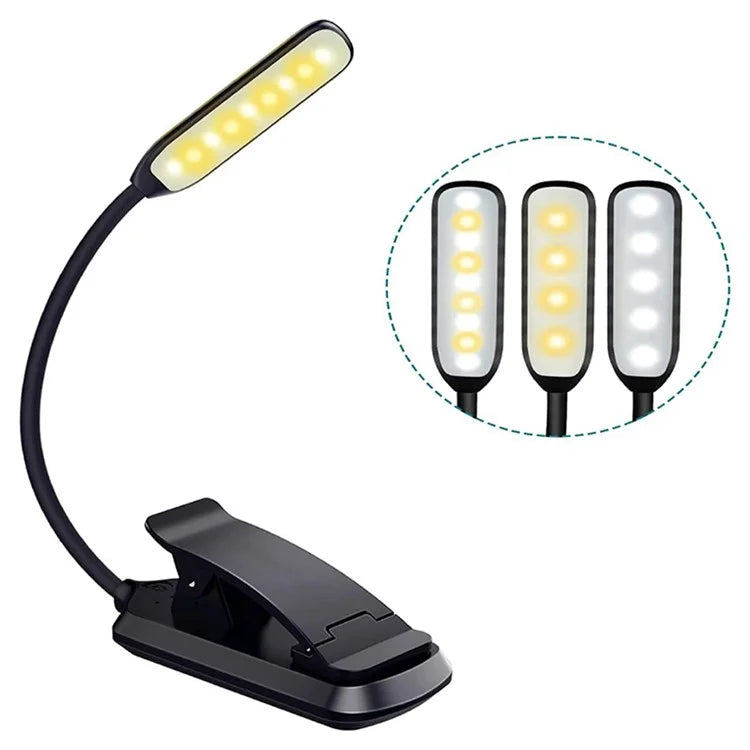 ST-8027 Adjustable Hose Clip-on LED Light 3 Color Temperature Rechargeable Lamp with Power Indicator