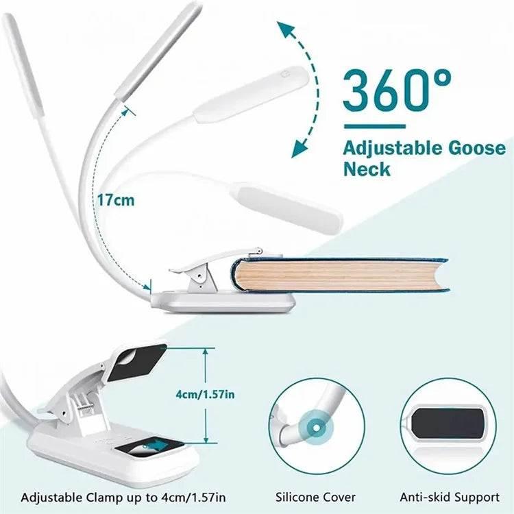 ST-8027 Adjustable Hose Clip-on LED Light 3 Color Temperature Rechargeable Lamp with Power Indicator