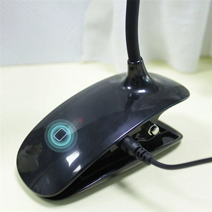 8013A Adjustable Hose Clip-on LED Table Light Touch Control USB Charging Student Reading Lamp