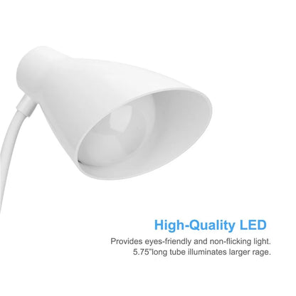 ST-8018F Flexible Hose Clip Base LED Table Light 3 Brightness USB Charging Student Reading Lamp