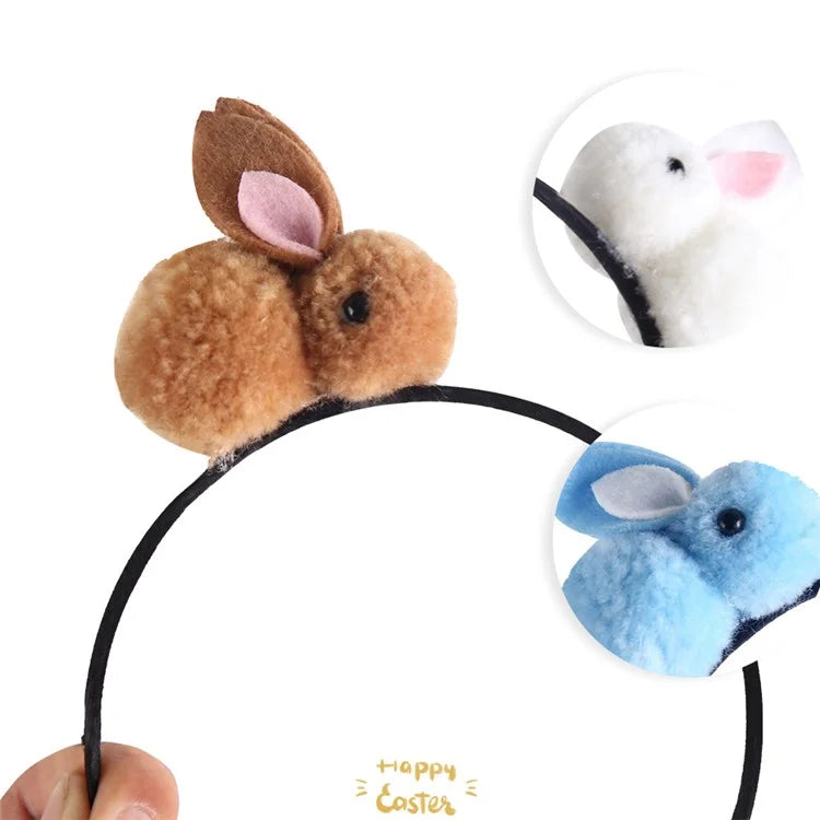 5Pcs Easter Bunny Headband for Kids Cute Plush Rabbit Hairband Children Hair Ornament