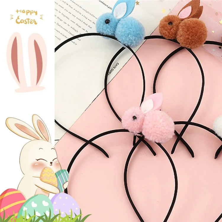 5Pcs Easter Bunny Headband for Kids Cute Plush Rabbit Hairband Children Hair Ornament