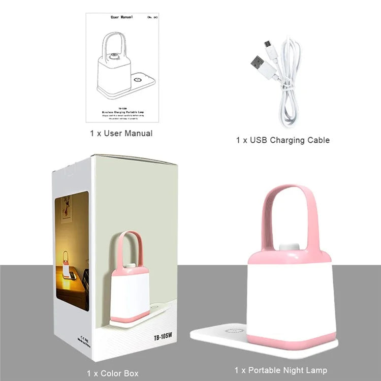 TB-10SW Portable Table Lamp with 5W Wireless Charging Function Dimmable Bedside Night Light