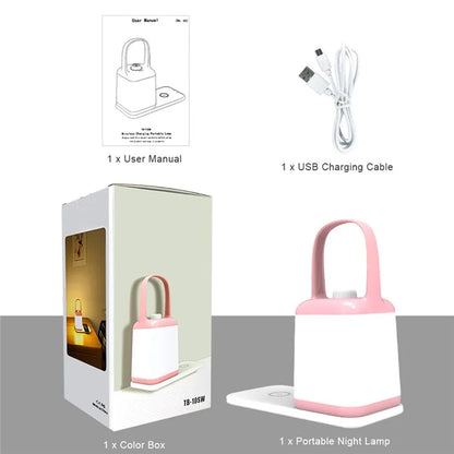 TB-10SW Portable Table Lamp with 5W Wireless Charging Function Dimmable Bedside Night Light