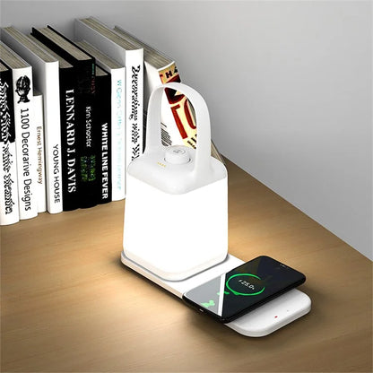 TB-10SW Portable Table Lamp with 5W Wireless Charging Function Dimmable Bedside Night Light