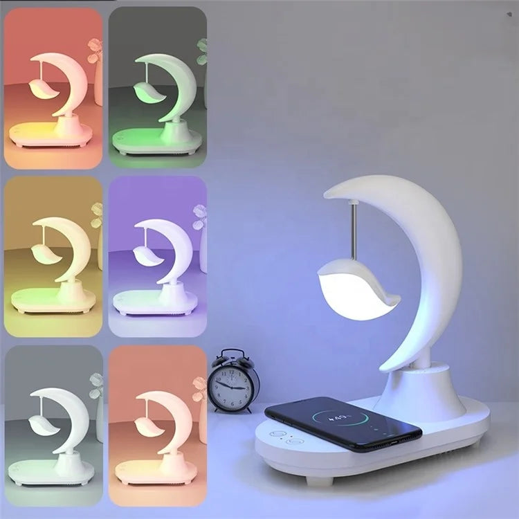 TB-22SLIWBT Bedroom 7-Color Night Light Bluetooth Speaker Ambient Light Support Wireless Charging Function