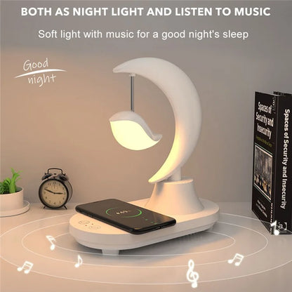 TB-22SLIWBT Bedroom 7-Color Night Light Bluetooth Speaker Ambient Light Support Wireless Charging Function
