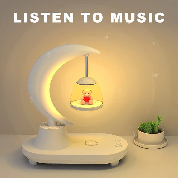 TB-22SFLIWBT Bluetooth Speaker Colorful Ambient Light Cute Bear Style Table Lamp with Wireless 15W Charging