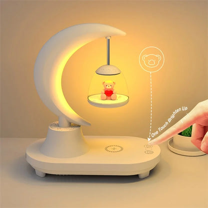 TB-22SFLIWBT Bluetooth Speaker Colorful Ambient Light Cute Bear Style Table Lamp with Wireless 15W Charging