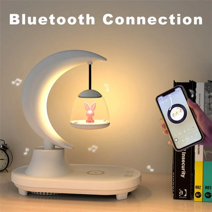 TB-22SFLIWBT Bluetooth Speaker Colorful Ambient Light Cute Bear Style Table Lamp with Wireless 15W Charging