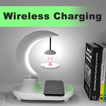 TB-22SFLIWBT Bluetooth Speaker Colorful Ambient Light Cute Bear Style Table Lamp with Wireless 15W Charging