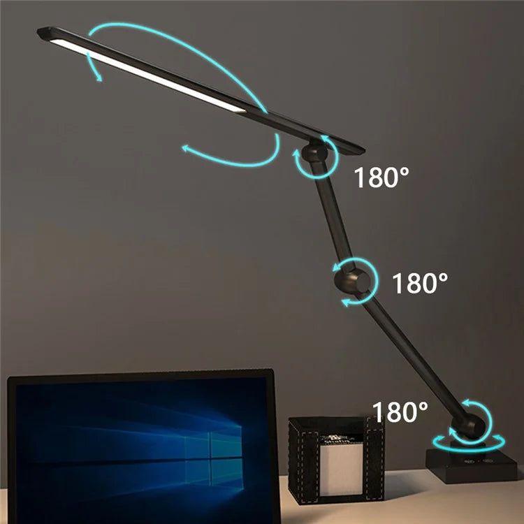 TB-52S LED Desk Lamp Clamp Design Flexible 3 Sections Swing Arm Eye Protection Light (USB Plug-In Powered)