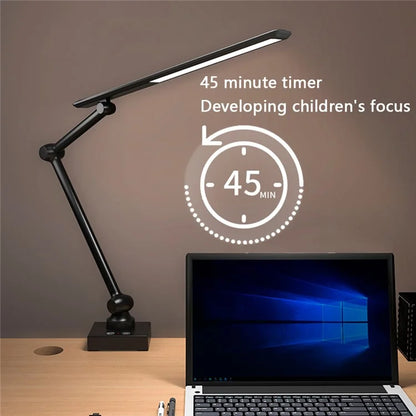TB-52S LED Desk Lamp Clamp Design Flexible 3 Sections Swing Arm Eye Protection Light (USB Plug-In Powered)
