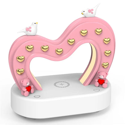 TB-109SW Heart Shape Bluetooth Speaker Table Lamp 5W Wireless Charging Night Light