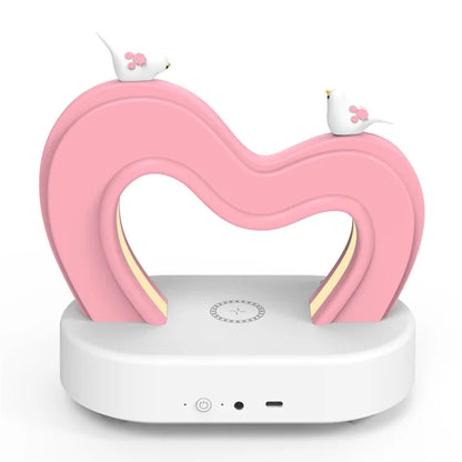 TB-109SW Heart Shape Bluetooth Speaker Table Lamp 5W Wireless Charging Night Light