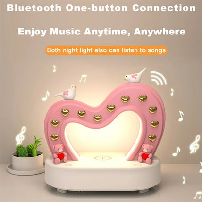 TB-109SW Heart Shape Bluetooth Speaker Table Lamp 5W Wireless Charging Night Light