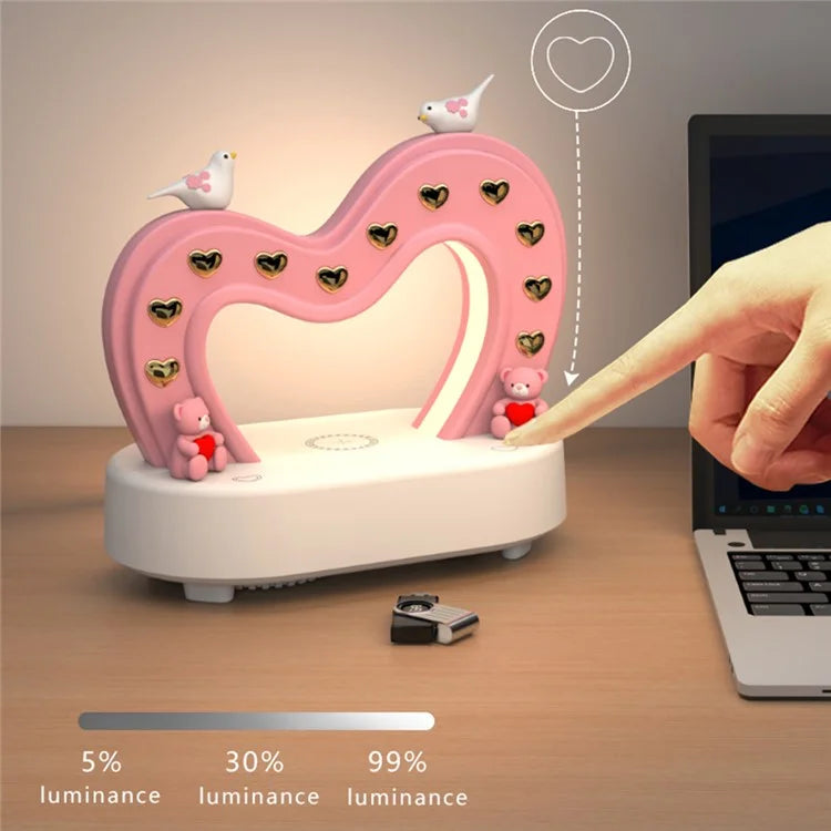 TB-109SW Heart Shape Bluetooth Speaker Table Lamp 5W Wireless Charging Night Light