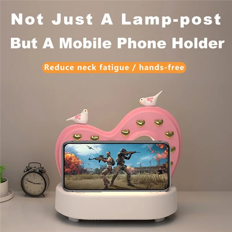 TB-109SW Heart Shape Bluetooth Speaker Table Lamp 5W Wireless Charging Night Light