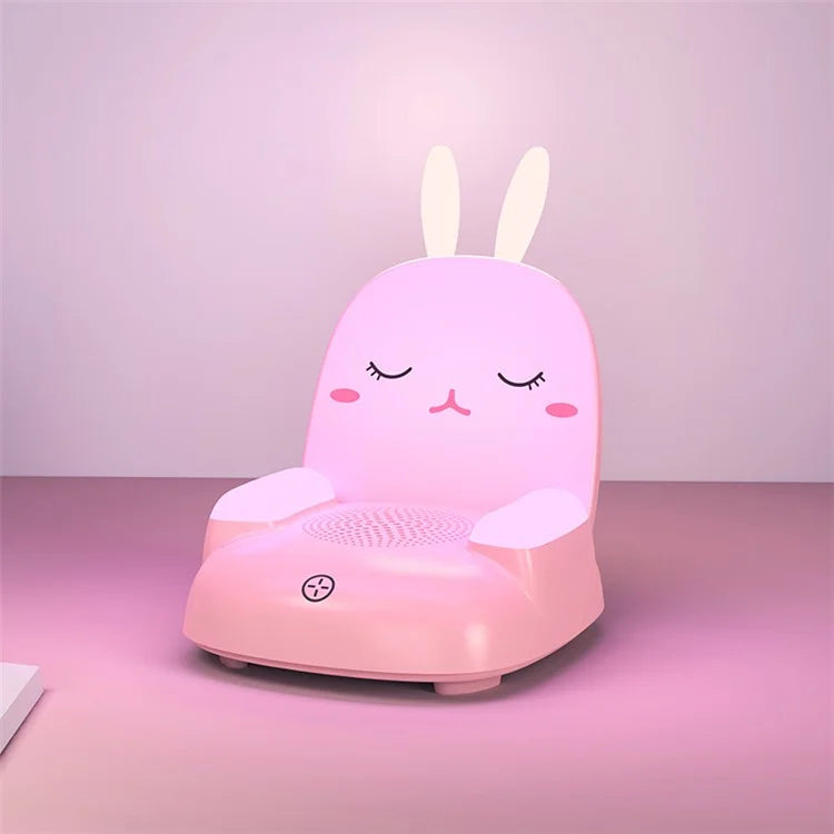 TB-99S Cute Rabbit Shape Night Light with Bluetooth Speaker Ambient Light 7 Color Table Lamp