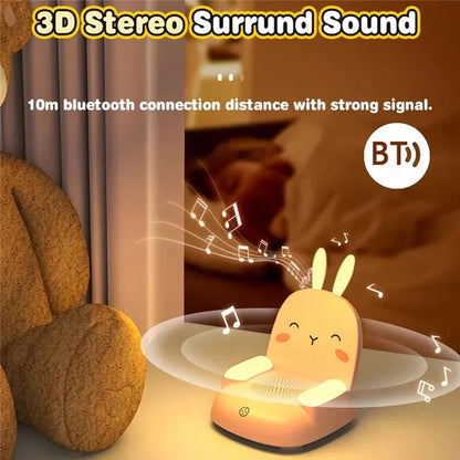 TB-99S Cute Rabbit Shape Night Light with Bluetooth Speaker Ambient Light 7 Color Table Lamp