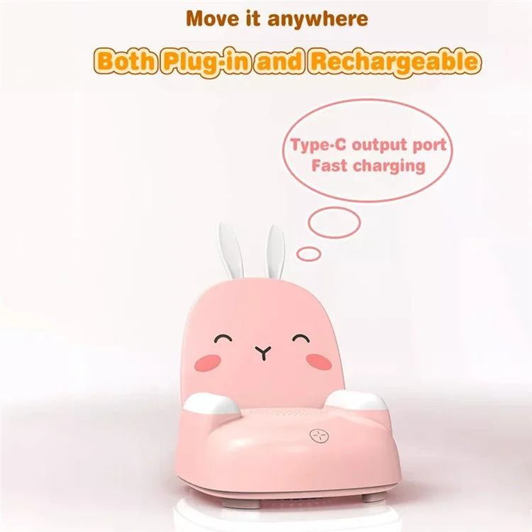 TB-99SLIWBT Rabbit Design 7 Color Ambient Light Bluetooth Speaker Night Light Table Lamp with 15W Wireless Charging