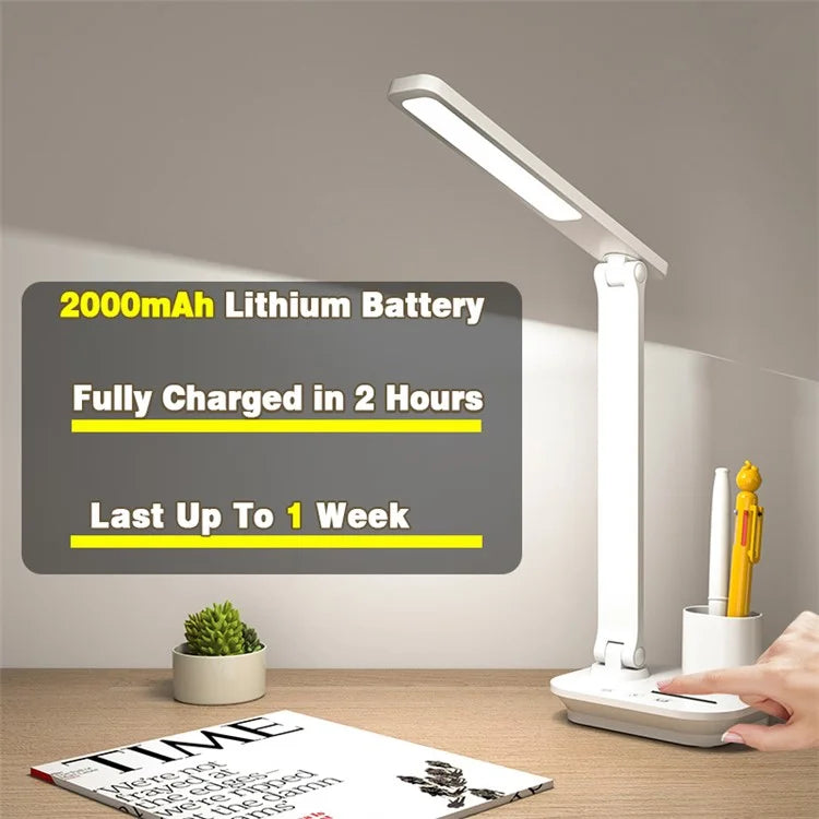 TB-87SLI Battery Powered Folding LED Light 3 Color Temperature Stepless Dimming Night Light with Pen Holder