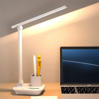 TB-87SLI Battery Powered Folding LED Light 3 Color Temperature Stepless Dimming Night Light with Pen Holder