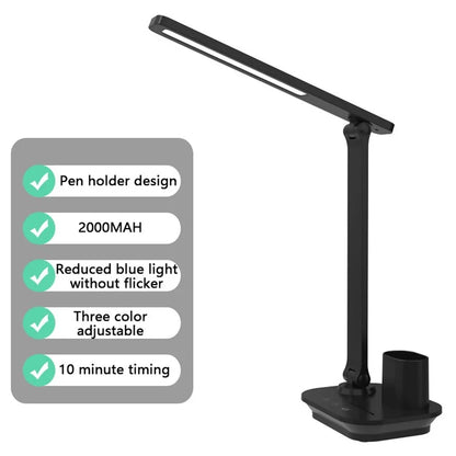 TB-87SLI Battery Powered Folding LED Light 3 Color Temperature Stepless Dimming Night Light with Pen Holder