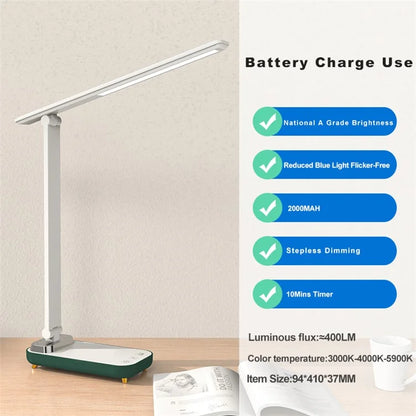 TB-76SLI Eye Protection LED Desk Lamp Dimmable Touch Control Table Light, Built-in 2000mAh Battery