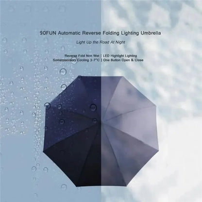 XIAOMIYOUPIN 90FUN LED Lighting 8 Ribs Anti-UV Automatic Folding Umbrella