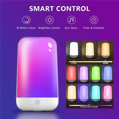 Smart Touch Bedside Lamp Bluetooth Dimmable Color Night Light Outdoor Music Table Lamp