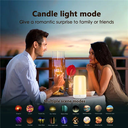 Smart Touch Bedside Lamp Bluetooth Dimmable Color Night Light Outdoor Music Table Lamp