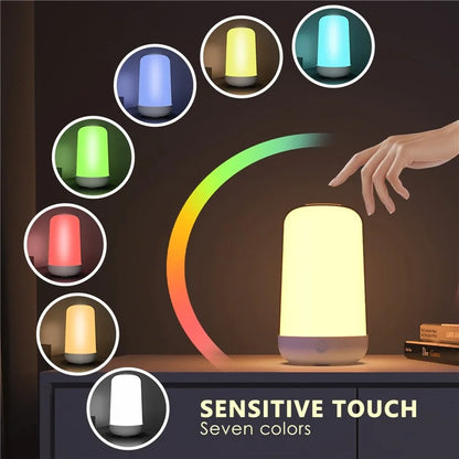 Smart Touch Bedside Lamp Bluetooth Dimmable Color Night Light Outdoor Music Table Lamp