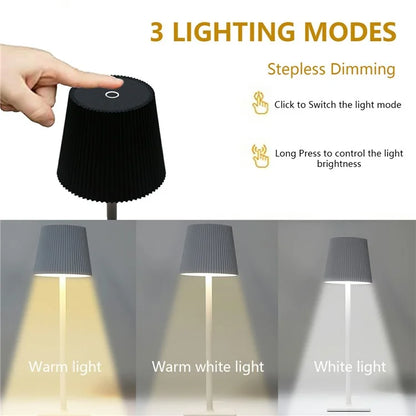 ML-G04 Bedside Light Vintage Pleated Table Light Reading Lamp (Built-in 2000mAh Battery)