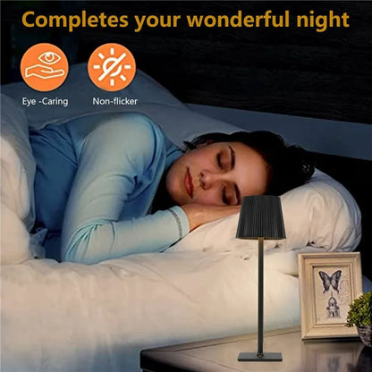 ML-G04 Bedside Light Vintage Pleated Table Light Reading Lamp (Built-in 2000mAh Battery)