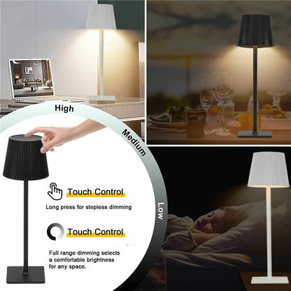 ML-G04 Bedside Light Vintage Pleated Table Light Reading Lamp (Built-in 2000mAh Battery)
