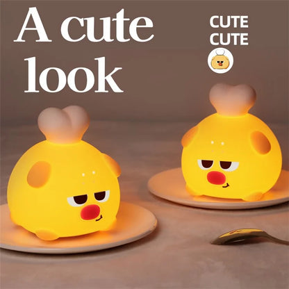 Cute Night Light Children Room Three Gears Cartoon Chicken Leg Timing Bedside Lamp