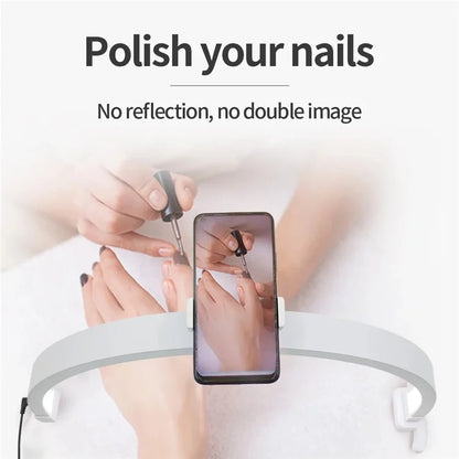 M12X 56cm Touch Control Foldable Desk Nail Light 3 Color Temperature LED Half Moon Lamp