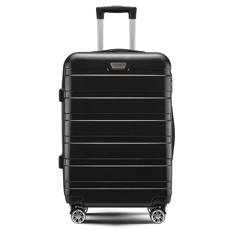 24-Inch Checked Luggage Case Pull Trolley Bag Suitcase Baggage, 39x26x64cm