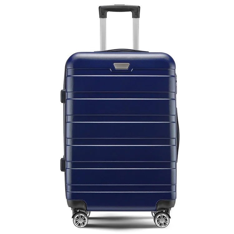 24-Inch Checked Luggage Case Pull Trolley Bag Suitcase Baggage, 39x26x64cm