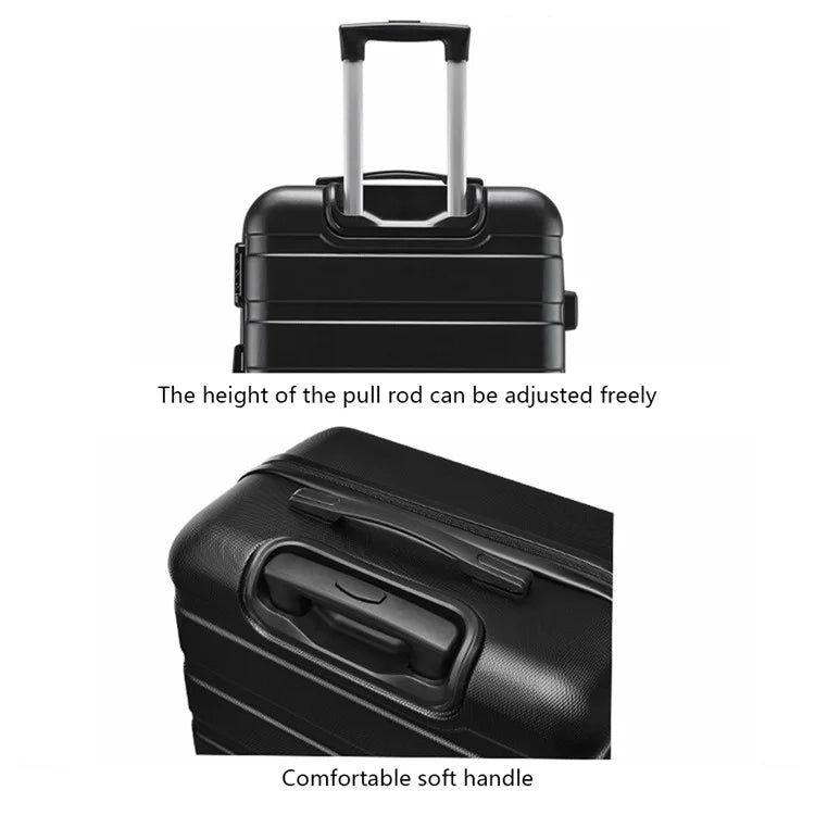 24-Inch Checked Luggage Case Pull Trolley Bag Suitcase Baggage, 39x26x64cm
